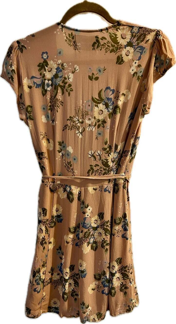 Reformation Dawn Mini Wrap Dress in pink Irene floral print coquette fairy girly - Picture 11 of 14